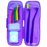 Braces set, basic, in purple case